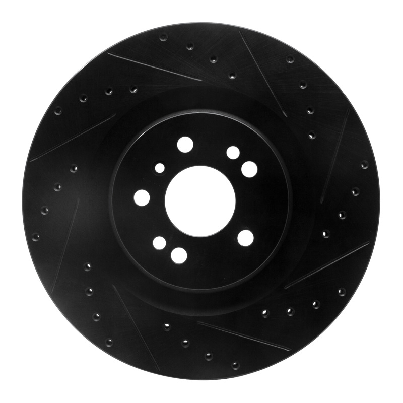 Mercedes-Benz R350 Brake Rotor (1) - Front Right - R1 Concepts - Drilled & Slotted - Black - `06-`12 Mercedes-Benz R350 Brake Rotor (1) - Front Right - R1 Concepts - Drilled & Slotted - Black - `06-`12